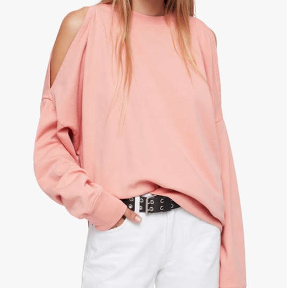 All Saints Unai Oversized Cold Shoulder Sweatshirt - Picture 1 of 12